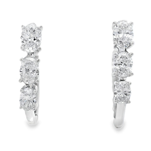 Bids.com 1.50ct Lab Grown Diamond Hoop Earrings 14KT White Gold Earrings