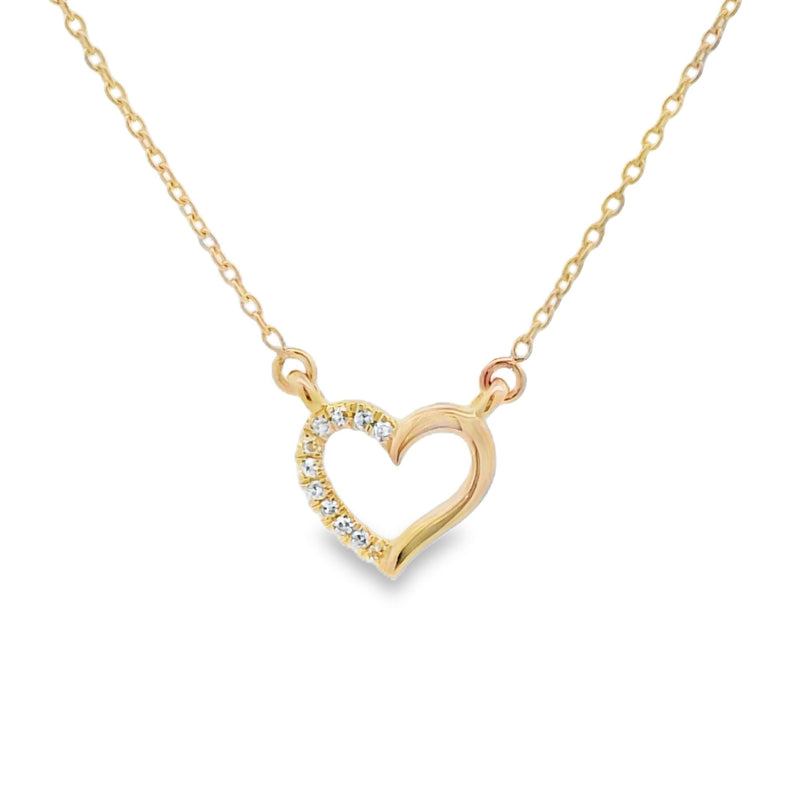 Bids.com .03ct Diamond Heart Love Pendant 14KT Yellow Gold Pendants
