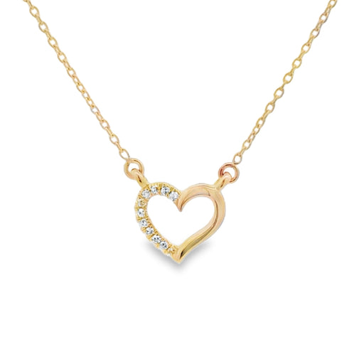 Bids.com .03ct Diamond Heart Love Pendant 14KT Yellow Gold Pendants