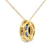 Bids.com Sapphire Diamond Fashion Pendants 10KT Yellow Gold Pendants