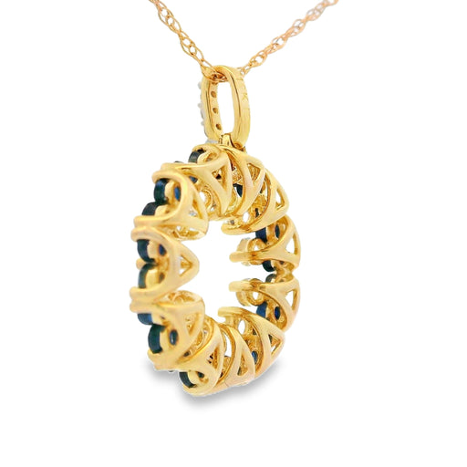 Bids.com .10ct Sapphire Fashion Pendants 10KT Yellow Gold Pendants