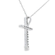 Bids.com .13ct Diamond Cross Religious Pendant 14KT White Gold Pendants