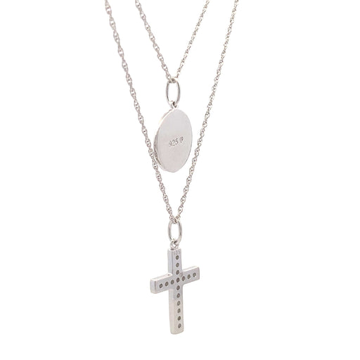 Bids.com .20ct Diamond Cross Religious Pendant Sterling Silver Pendants