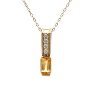 Bids.com .06ct Citrine Diamond Fashion Pendants 10KT Yellow Gold Pendants