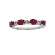 Bids.com 1.08ct Ruby Diamond Fashion band rings 14KT White Gold Rings