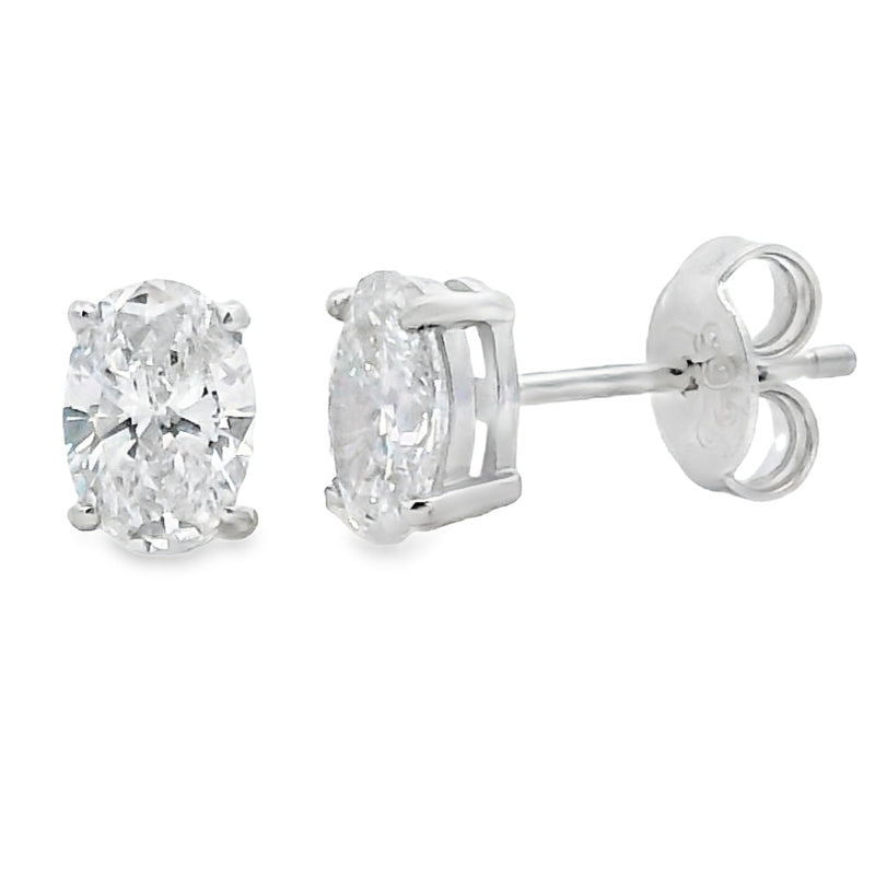 Bids.com 1.00ct Lab Grown Diamond Stud Earrings Sterling Silver Earrings