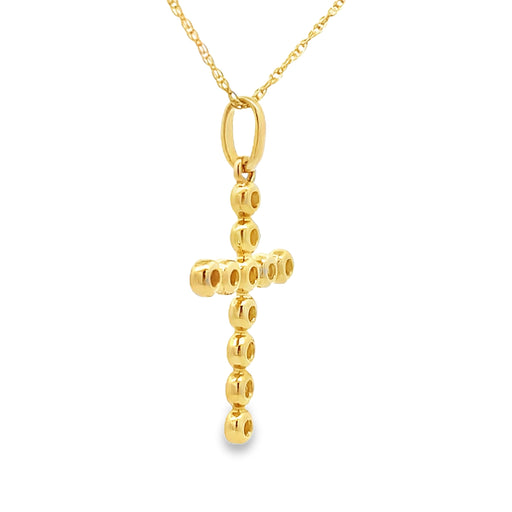 Bids.com .15ct Diamond Cross Religious Pendant 14KT Yellow Gold Pendants