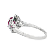Bids.com 1.26ct Ruby Diamond Ring 14KT White Gold Rings