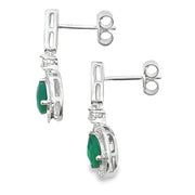 Bids.com Chalcedony Diamond Dangle Earrings 10KT White Gold Earrings