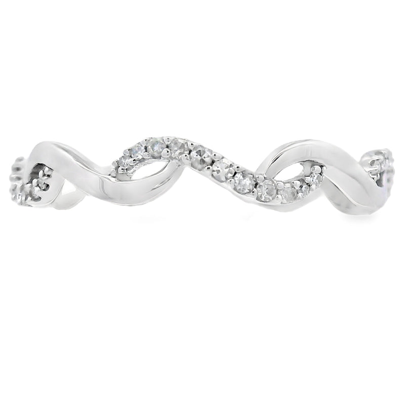 Bids.com .17ct Diamond Wedding Band Ring 14KT White Gold Rings