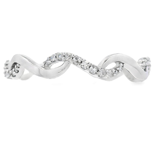 Bids.com .17ct Diamond Wedding Band Ring 14KT White Gold Rings