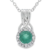 Bids.com .58ct Emerald Zircon Fashion Pendants Sterling Silver Pendants