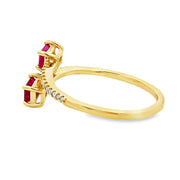 Bids.com .57ct Ruby Diamond Ring 14KT Yellow Gold Rings
