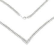 Bids.com 7.00ct Diamond Tennis Necklace 14KT White Gold Pendants