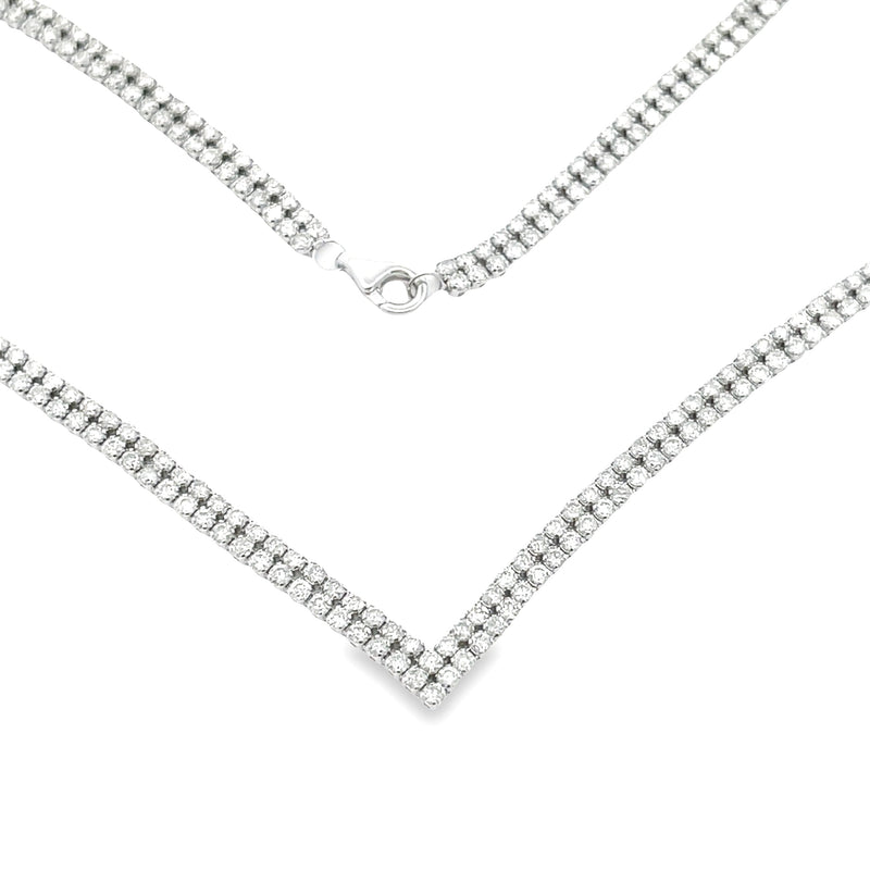 Bids.com 7.00ct Diamond Tennis Necklace 14KT White Gold Pendants