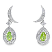 Bids.com .52ct Peridot Diamond Dangle Earrings 10KT White Gold Earrings