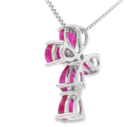 Bids.com Ruby Diamond Cross Religious Pendant 10KT White Gold Pendants