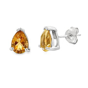 Bids.com 1.27ct Citrine Stud Earrings 10KT White Gold Earrings