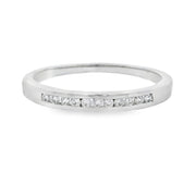 Bids.com .11ct Diamond Wedding Band Ring 14KT White Gold Rings