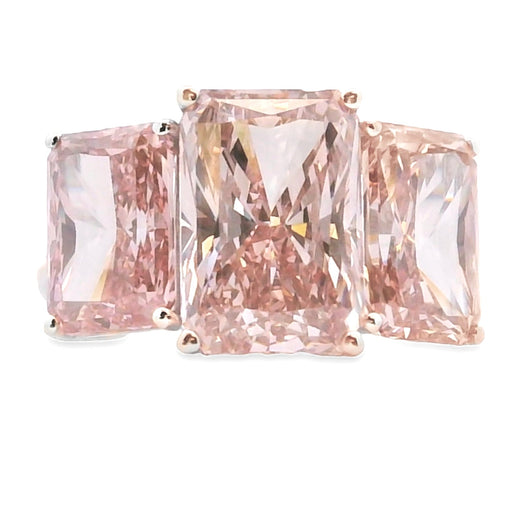 Bids.com 10.00ct Lab Grown Diamond 3 Stone Ring 14KT White Gold Rings White Smoke 7.0