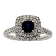 Bids.com 1.22ct Sapphire Diamond Ring 14KT White Gold Rings