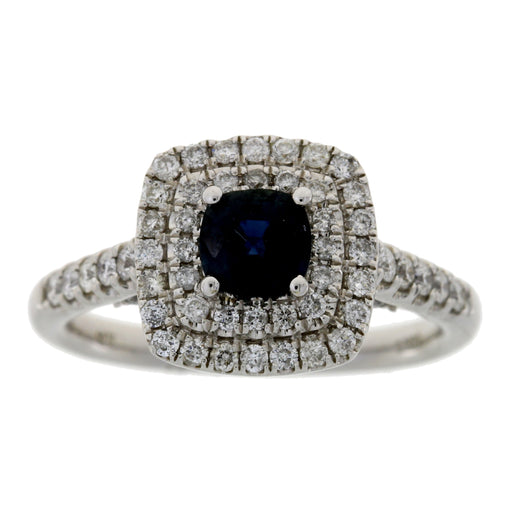 Bids.com 1.22ct Sapphire Diamond Ring 14KT White Gold Rings