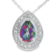 Bids.com Mystic Fire Topaz Fashion Pendants 10KT White Gold Pendants