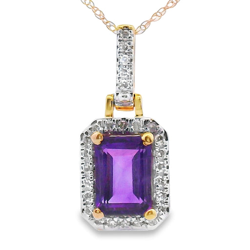Bids.com Amethyst Diamond Fashion Pendants 10KT Yellow Gold Pendants White Smoke Default Title