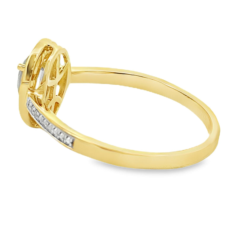 Bids.com .50ct Mystic Fire Topaz Diamond Ring 10KT Yellow Gold Rings