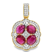 Bids.com 2.80ct Ruby Diamond Fashion Pendants 14KT Yellow Gold Pendants