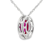 Bids.com .63ct Ruby Diamond Fashion Pendants 10KT White Gold Pendants