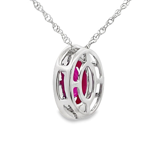 Bids.com .63ct Ruby Diamond Fashion Pendants 10KT White Gold Pendants