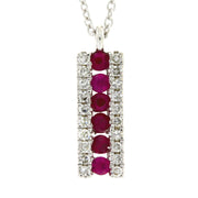 Bids.com .30ct Ruby Diamond Fashion Pendants 14KT White Gold Pendants