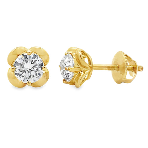 Bids.com 1.00ct Lab Grown Diamond Stud Earrings 10KT Yellow Gold Earrings