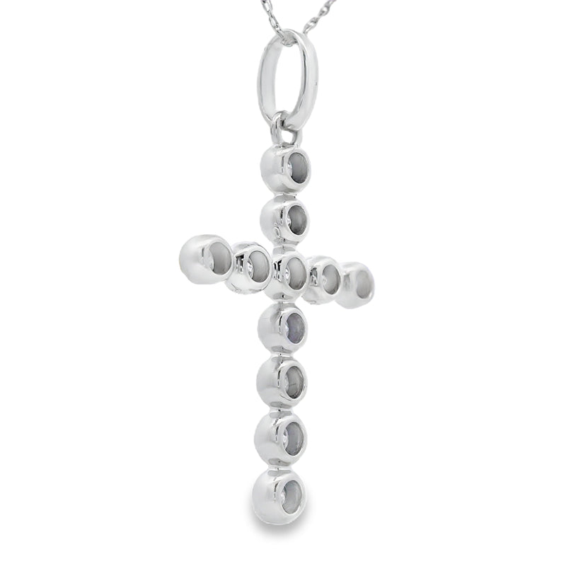 Bids.com .50ct Diamond Cross Religious Pendant 14KT White Gold Pendants