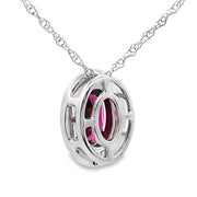 Bids.com .52ct Garnet Diamond Fashion Pendants 10KT White Gold Pendants