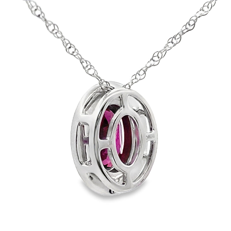 Bids.com .52ct Garnet Diamond Fashion Pendants 10KT White Gold Pendants