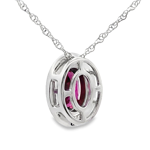 Bids.com .52ct Garnet Diamond Fashion Pendants 10KT White Gold Pendants