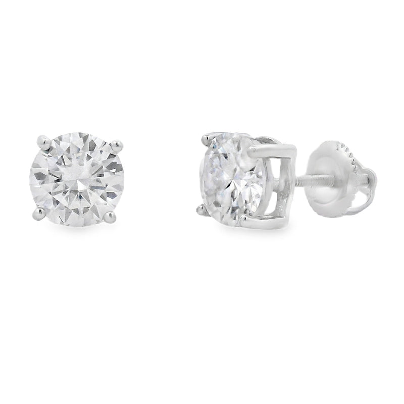 Bids.com 2.40ct Moissanite Stud Earrings Sterling Silver Earrings