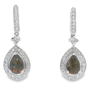 Bids.com .84ct Quartz Diamond Dangle Earrings 10KT White Gold Earrings