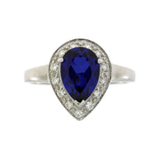Bids.com Created Sapphire Moissanite Ring Sterling Silver Rings