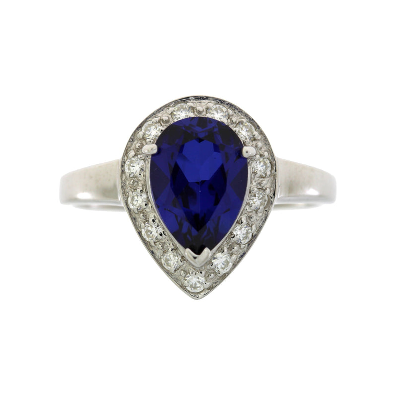 Bids.com Created Sapphire Moissanite Ring Sterling Silver Rings