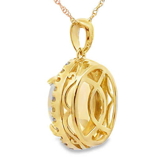 Bids.com 2.39ct Opal Diamond Fashion Pendants 10KT Yellow Gold Pendants White Smoke 18