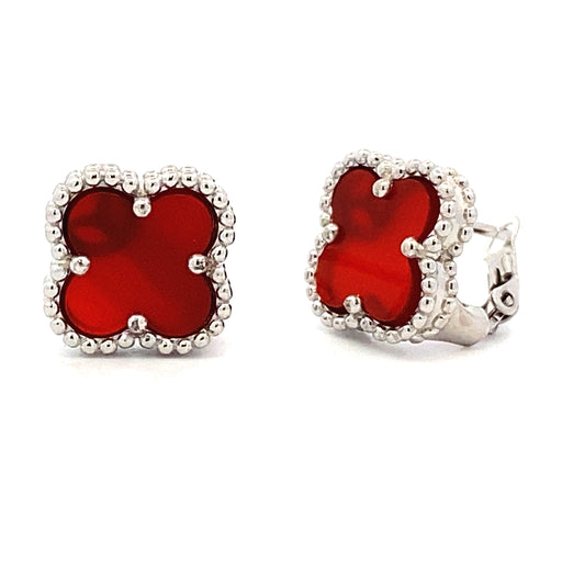 Bids.com Carnelian Earrings Sterling Silver Earrings White Smoke Default Title