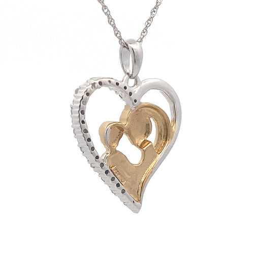 Bids.com .10ct Diamond Heart Love Pendant Sterling Silver Pendants