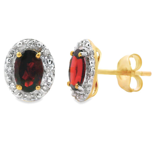 Bids.com 1.18ct Garnet Diamond Earrings 10KT Yellow Gold Earrings