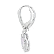 Bids.com Rose Quartz Diamond Dangle Earrings 10KT White Gold Earrings