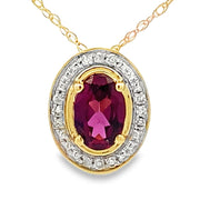 Bids.com .52ct Garnet Diamond Fashion Pendants 10KT Yellow Gold Pendants