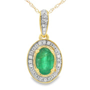 Bids.com .46ct Emerald Diamond Fashion Pendants 10KT Yellow Gold Pendants