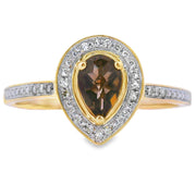 Bids.com .46ct Quartz Diamond Ring 10KT Yellow Gold Rings